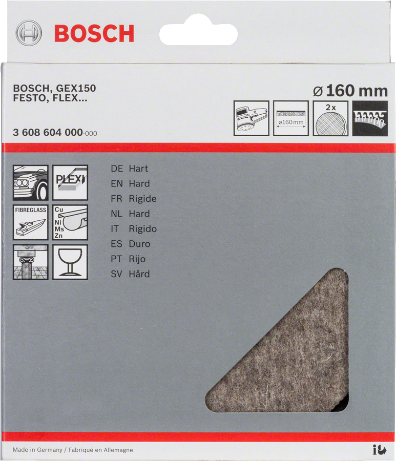 Bosch polishing felt 160 mm soft grade for rotary tools.