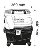 Bosch GAS 15 PS Wet/Dry Extractor dimensions drawing