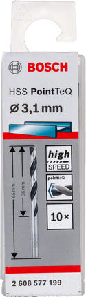 Bosch HSS PointTeQ 3.1mm drill bit pack.