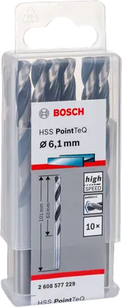 Bosch HSS PointTeQ 6.1mm drill bits.