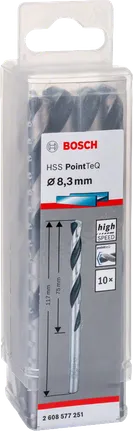 Bosch HSS PointTeQ 8.3mm drill bits pack.