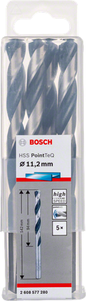 Bosch HSS PointTeQ 11.2mm drill bits.