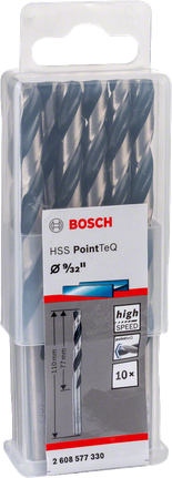 Bosch HSS PointTeQ 9/32″ drill bit set.