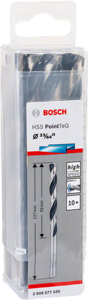 Bosch HSS PointTeQ 23/64″ drill bit pack.