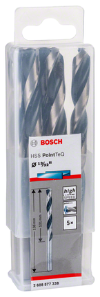 Bosch HSS PointTeQ 13/32″ drill bits.