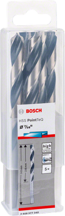 Bosch HSS PointTeQ 7/16″ drill bits pack.