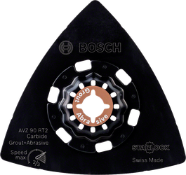Bosch AVZ90RT2 carbide sanding plate for grout removal.