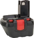 Bosch cordless tool battery pack with red release button.