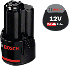 Bosch 12V 2.0Ah lithium-ion battery.
