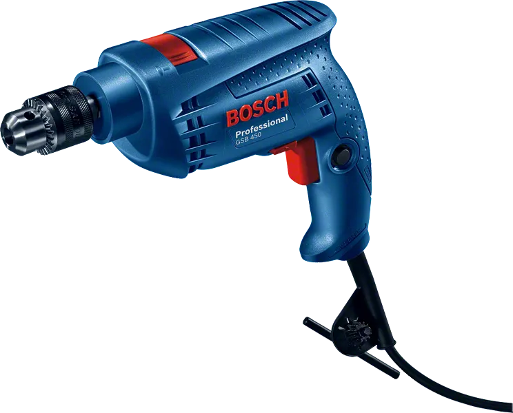Bosch GSB 450 corded drill with ergonomic handle.