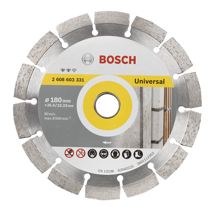 Bosch diamond cutting disc 180mm segmented for universal use.