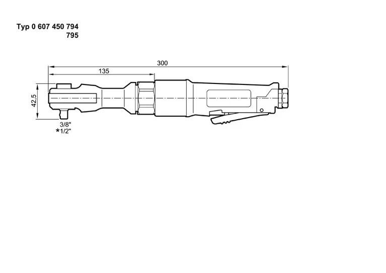 Pneumatic ratchet wrench.