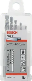 Bosch 5-piece HSS-G metal drill bit set 2–6mm.