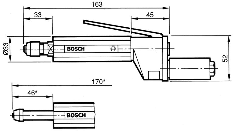Pneumatic grinder schematic.