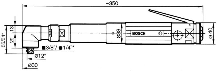Right angle air grinder diagram.