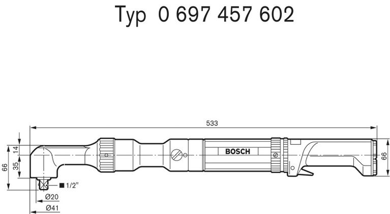 Angle shut-off wrench diagram.