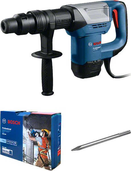 Bosch GSH 500 Max demolition hammer with chisel.