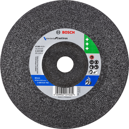 Bosch Standard for Cast Iron depressed grinding disc 180 mm.
