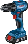 Bosch cordless drill GSR 185-LI with 18V battery, charger and case.