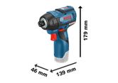 Bosch GDR 12 V-EC Cordless Impact Driver dimensions drawing