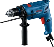 Bosch GSB 600 impact drill with side handle.