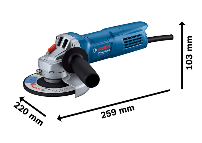Bosch GWS 800 angle grinder, 100 mm disc size.