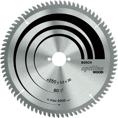 Bosch Optiline Wood circular saw blade for clean wood cuts.