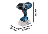 Bosch GDS 18V-1600 HC Cordless Impact Wrench dimensions drawing