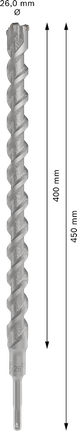 Bosch PRO SDS plus-5X hammer drill bit 26x400x450 mm.