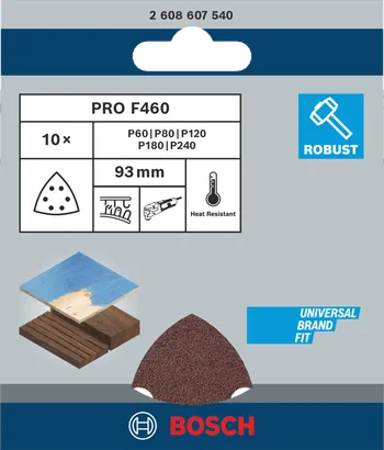Bosch PRO F460 sanding sheets 93 mm 10 pcs.