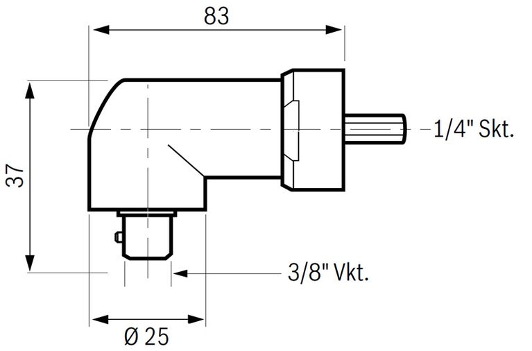 Angle head dimensions.