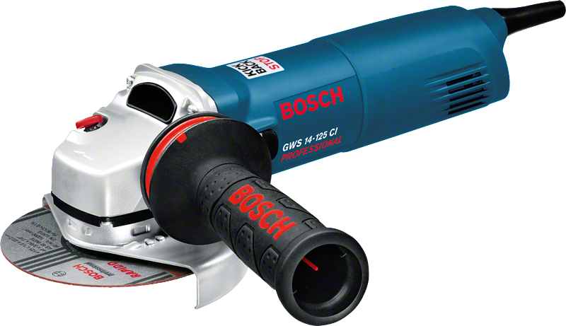 Bosch GWS 14-125 CI angle grinder with 125 mm disc.