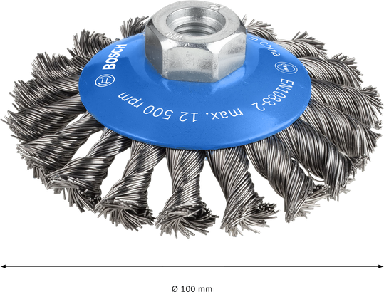 Bosch PRO Metal heavy bevel brush 100mm for angle grinders.