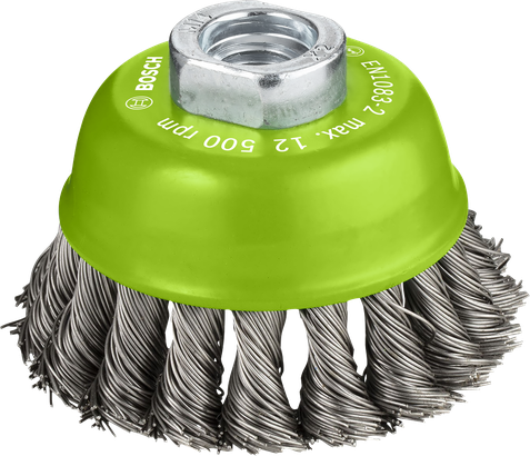 Bosch PRO Stainless Steel Cup Brush 75mm for angle grinders.