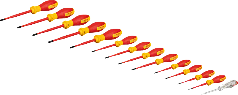 Bosch VDE Screwdriver Set mixed 14pc with insulated handles.