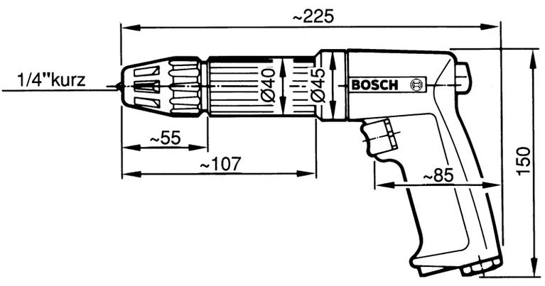 Pistol grip drill diagram.