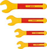 Bosch VDE spanner set 4pc, open-end insulated wrenches.