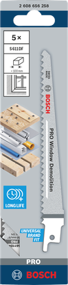 Bosch PRO Window Demolition S611DF 5-pack blades 1.25 x 19 x 150 mm.