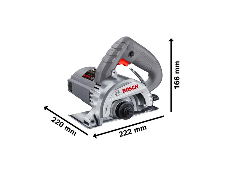 Bosch DC 125 marble saw with compact dimensions.