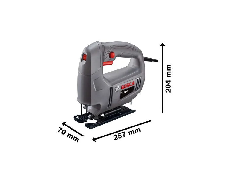 Bosch ST 650 jigsaw, compact size for precise cutting.