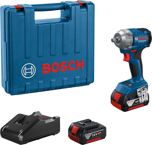 Bosch GDS 18V-350 cordless impact wrench kit.