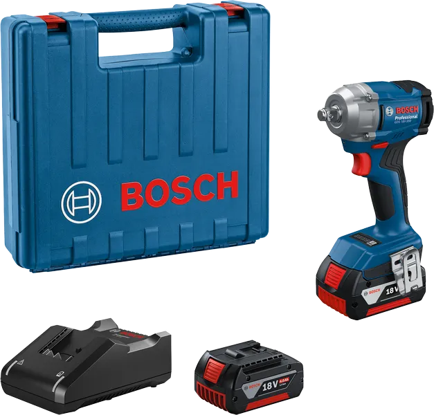 Bosch GDS 18V-350 cordless impact wrench kit.