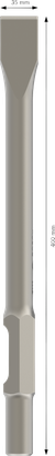 Bosch PRO HEX-4C Flat Chisel 35 x 400 mm.