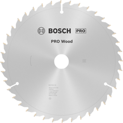 Bosch PRO Wood circular saw blade 254 mm T40 for precise wood cutting.