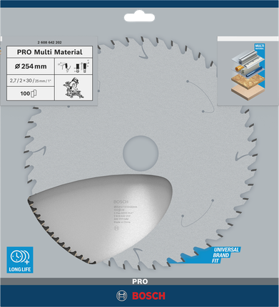Bosch PRO Multi Material 254 mm circular saw blade.
