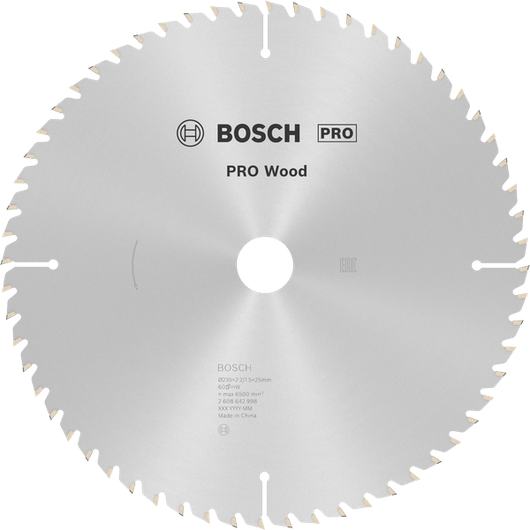 Bosch PRO Wood circular saw blade 235 mm for precise cutting.