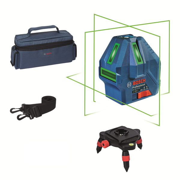 Bosch GLL 50-15 XG laser leveling tool with case and mount.