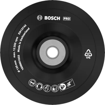 Bosch PRO Backing Pad Soft 125 mm for angle grinders.