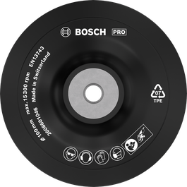 Bosch PRO Backing Pad Soft 100 mm for angle grinders.