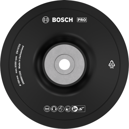 Bosch PRO Backing Pad Soft 180 mm for angle grinders.